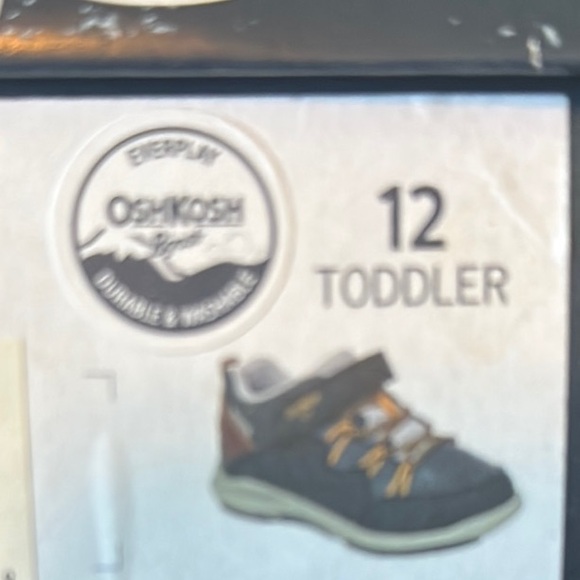 OshKosh B'gosh Toddler Size 12M - Navy Blue and Brown Sneakers (NEW) - Picture 3 of 3